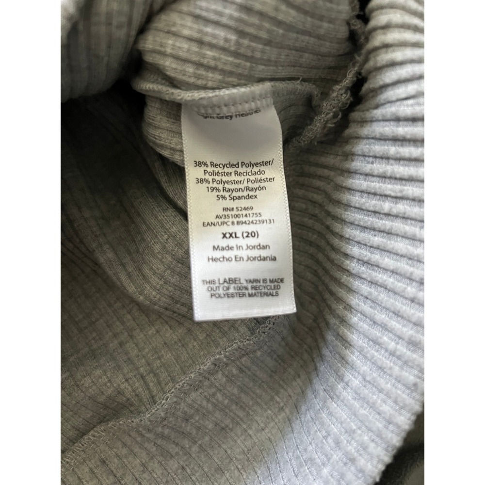Avia Womens XXL Grey Ribbed Quarter Zip Pullover Sweatshirt AV35100141755 - Picture 3 of 7